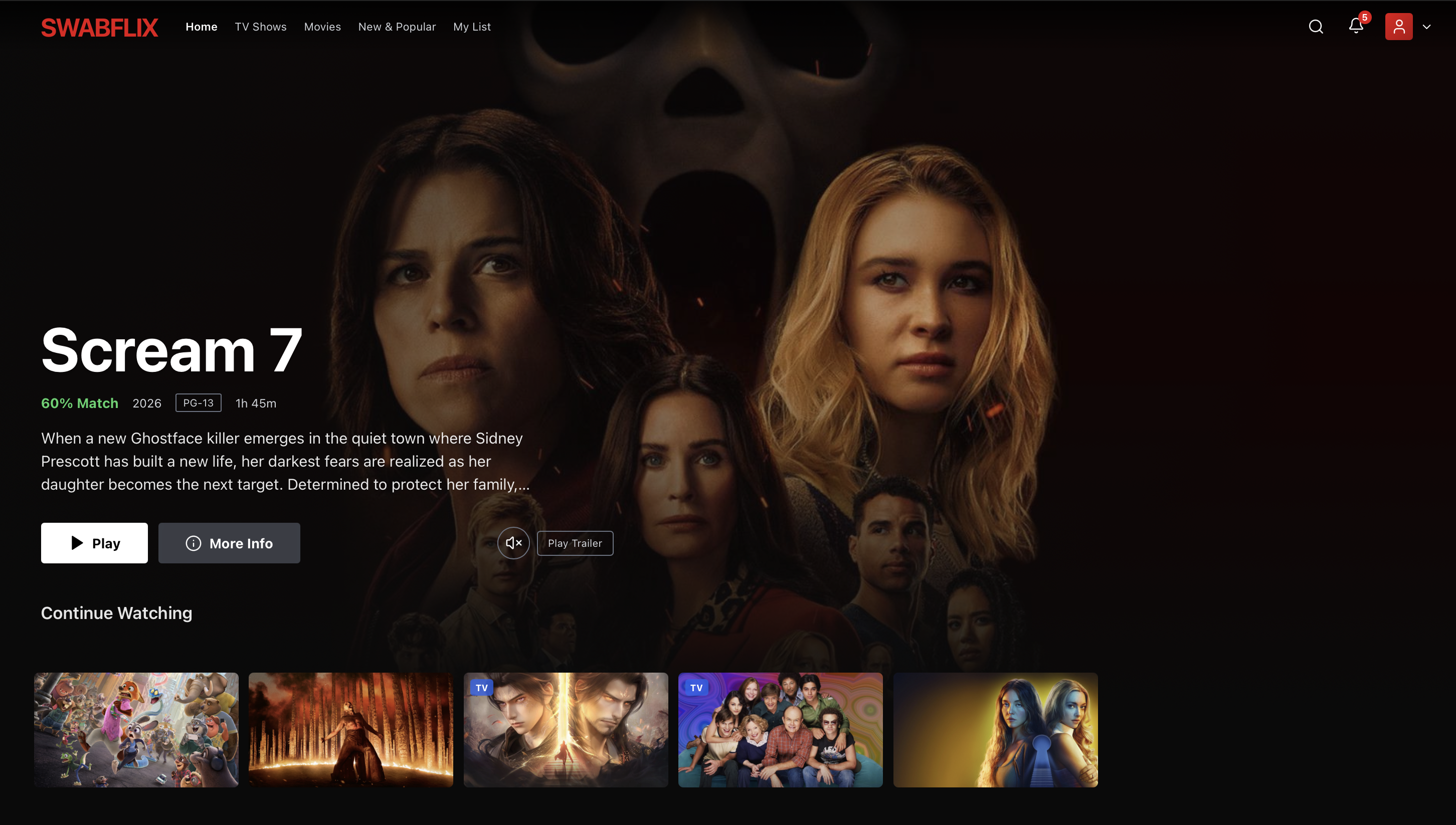 SwabFlix streaming app